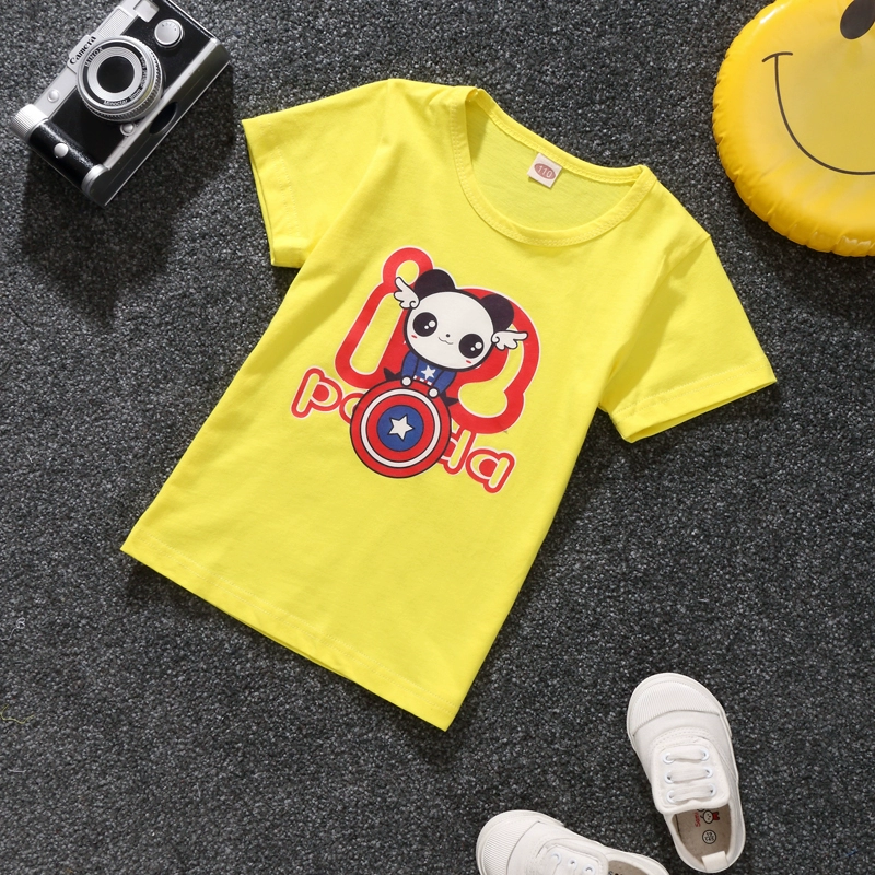 Áo thun bé trai ngắn tay 2018 trẻ em mới trong chiếc áo thun cotton bé trai mùa hè trẻ em nửa kín tay 8