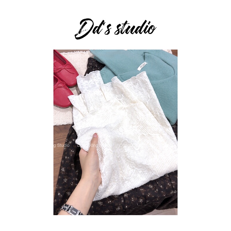 Popular Items Are Back! / French Lace / Half-High Collar Pullover Solid Color Base Shirt [Length 58cm, Bust 90cm] 7098