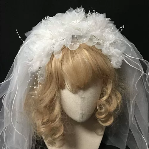 Ретро ободок для невесты, белый аксессуар для волос, в цветочек