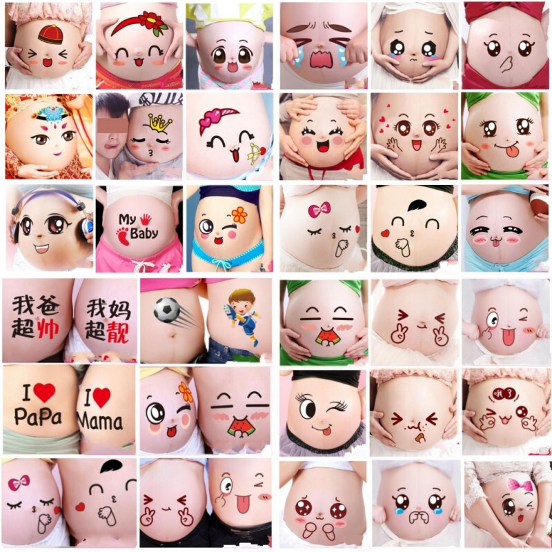 Pregnancy Photo Stickers, Cute Expression Stickers for Pregnant Mothers' Belly, Big Belly Stickers, Photo Stickers for Pregnancy Photos, Belly Stickers