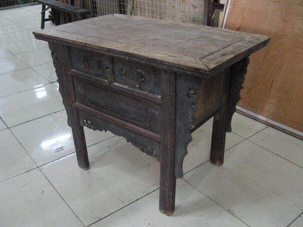 The Qing Dynasty Republic's old furniture tenon and mortise China Wind Old and wood Wooden Strips Case Painting Case Tea Desk Old Country for the Table Gonzo-Taobao