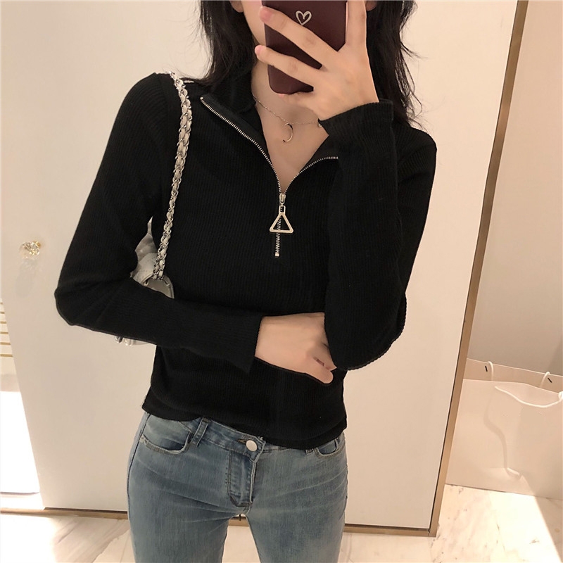 2022 autumn winter new inner hitch high collar sweaters undershirt female polo 100 hitchhiking shorts blouses blouses