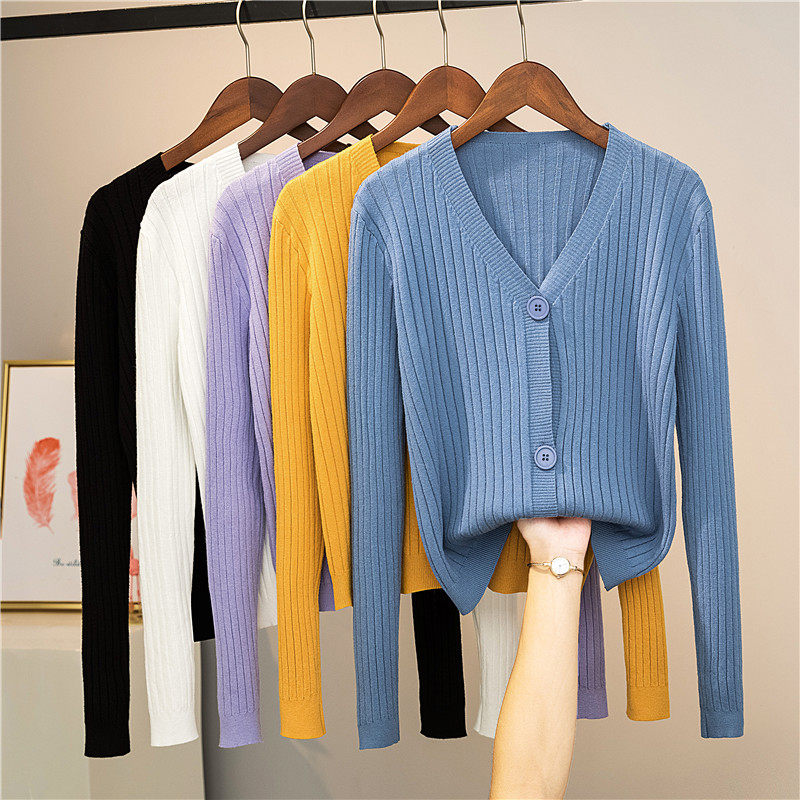 Net red knitted sweater cardigan short top small coat female 2022 new spring and autumn loose shawl