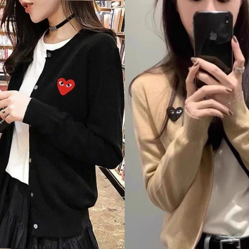 2026 Autumn and Winter Outfit: Embroidered Heart Cardigan for Women, Knitted Sweater, Versatile Red Heart Short Loose Outerwear 2026 Autumn and Winter Outfit: Embroidered Heart Cardigan for Women, Knitted Sweater, Versatile Red Heart Short Loose Outerwear