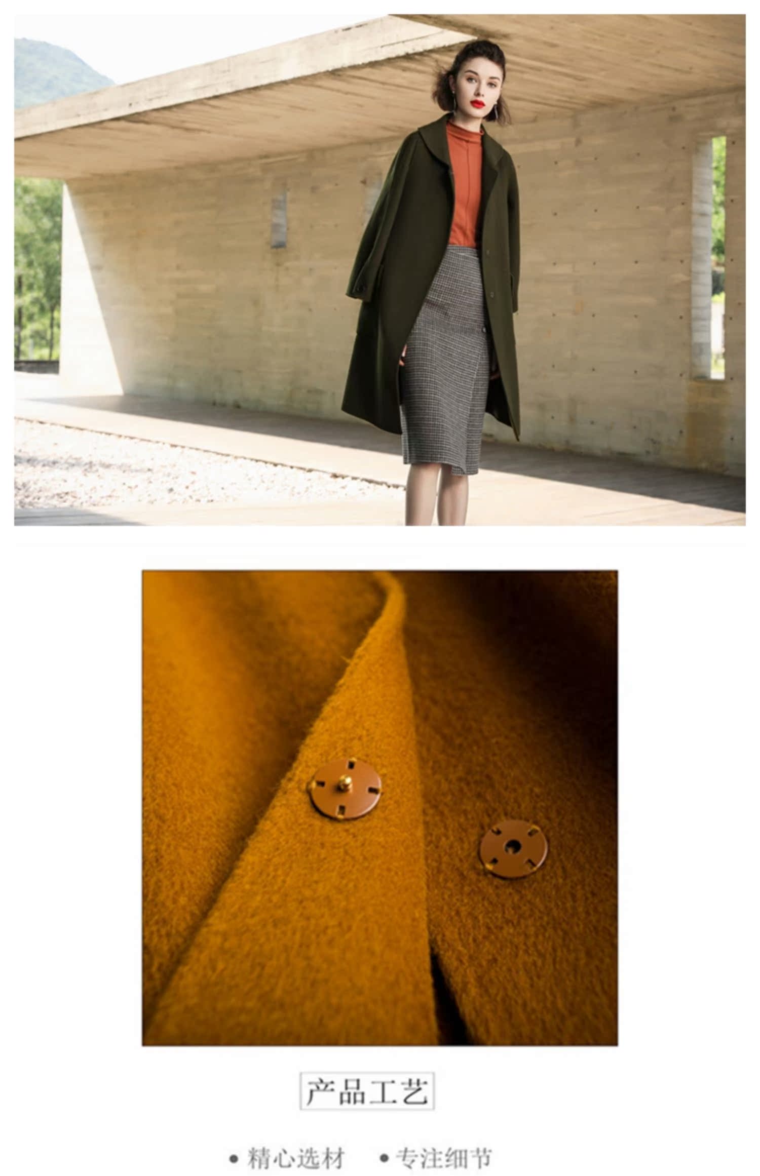 Thương hiệu nữ 2019 mùa thu và mùa đông mới len cổ áo len dài búp bê hai mặt áo khoác cashmere - Trung bình và dài Coat áo khoác phao nữ