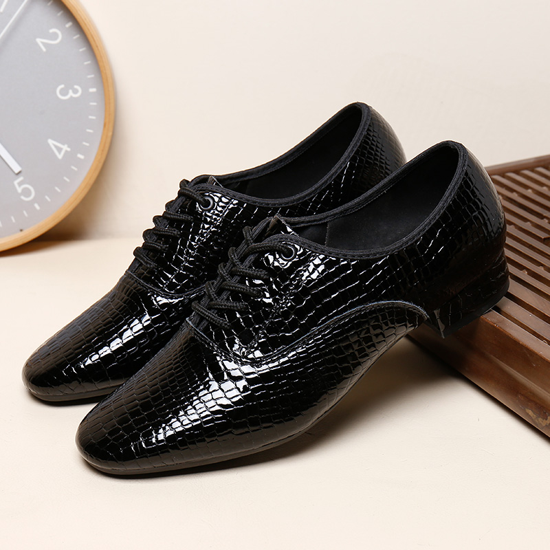 Genuine leather men's modern dance cowhide national standard social dance men's Latin dance soft bottom adult square dance dance shoes