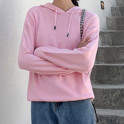 秋冬新款羊毛连帽针织卫衣外套