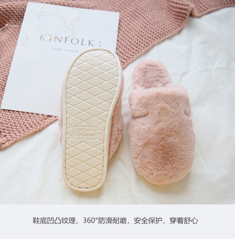 2018 mới trong nhà dép cotton Hàn Quốc nữ đôi dễ thương nhà chống trượt dày đáy ấm lông dép nữ mùa đông dép đi trong nhà cho bé trai