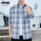 JEEP SPIRIT long-sleeved shirt men's autumn trendy brand loose casual inch shirt plaid shirt jacket men's clothing