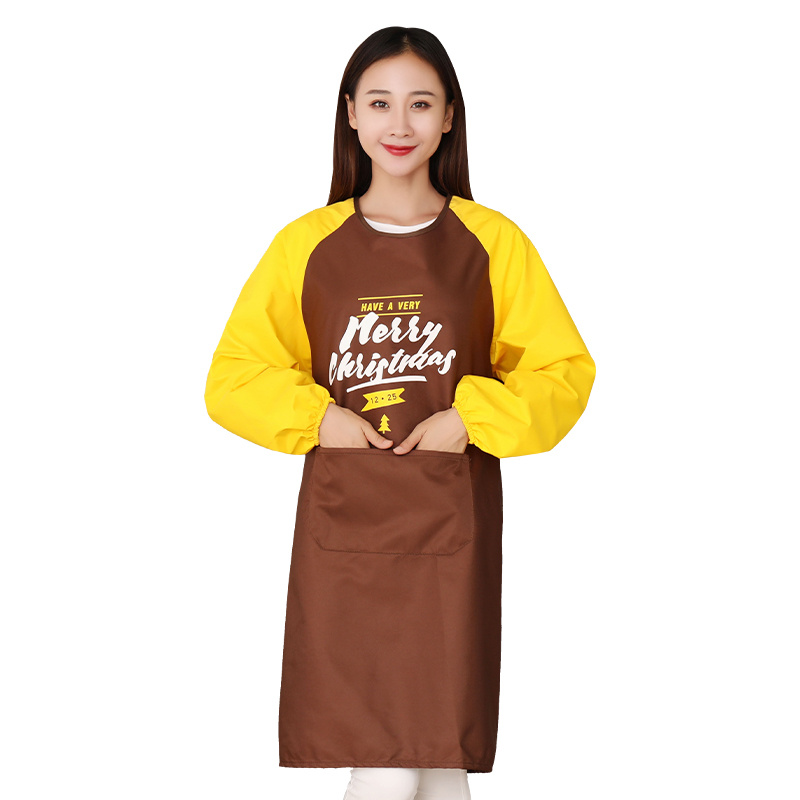 The Cooking Chinese adults with sleeves cut small and pure and fresh milk tea shop protective clothing housework head apron type service