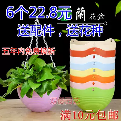 6 large flowerpots planted resin plastic imitation ceramic hanging pot Orchid hanging golden Kudzu climbing vine green plant fleshy hanging orchid