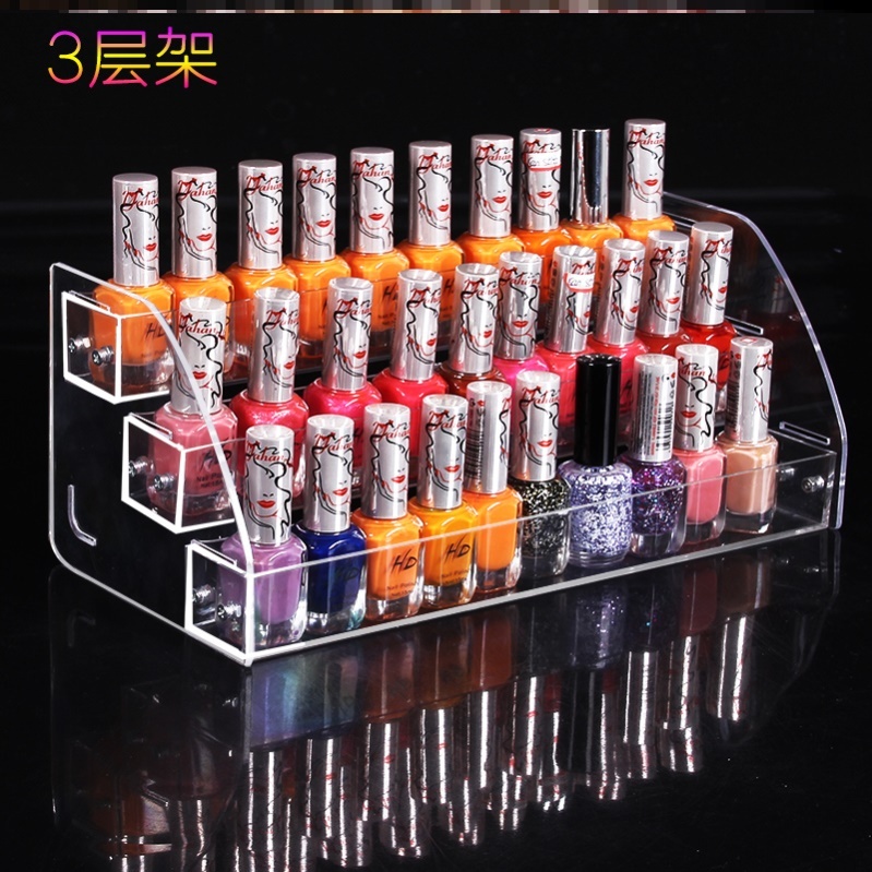 Product display rack eye shadow lipstick red nail desktop reception box compressed display frame transparent ladder type multi-layer