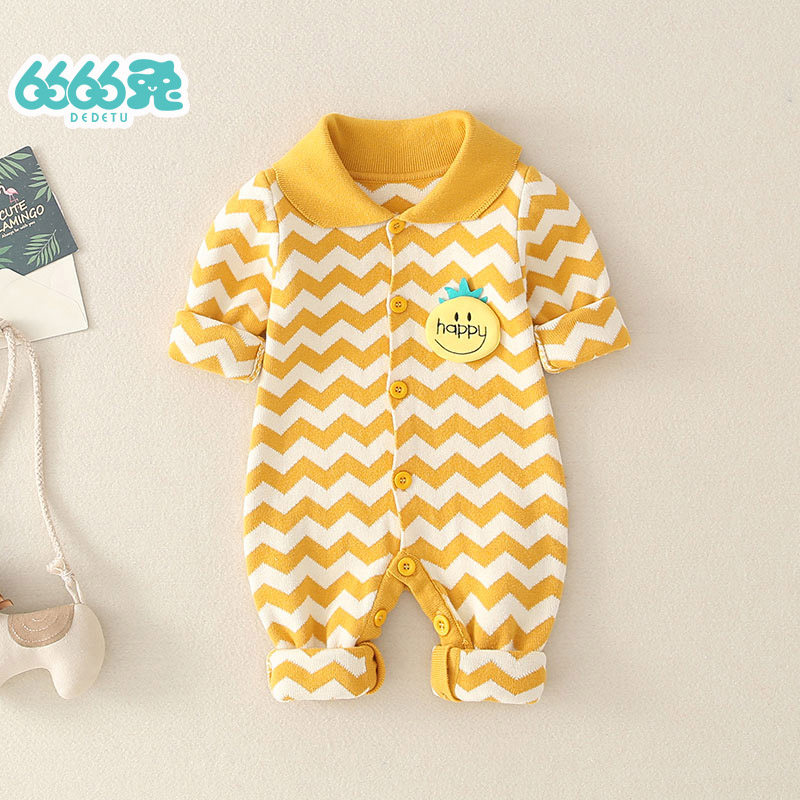 Baby sweater Spring autumn clothes clothes suit 3-5-9 month male and female baby even body clothes 6 hand stitch sweatshirt cute