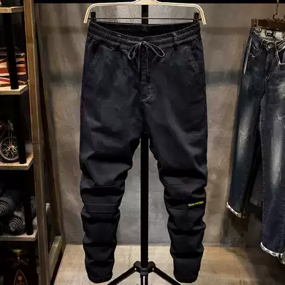 2019 Autumn New elastic waist black casual pants men loose big size trend Joker sports pants men