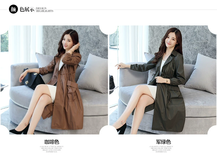 Áo gió nữ chờ thời trang nữ dài phần phiên bản Hàn Quốc xuân 2019 áo khoác mới mùa xuân lỏng lẻo nữ - Trench Coat