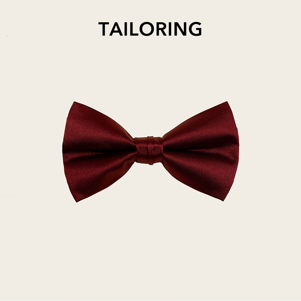 Silk classic black bow tie, simple cut