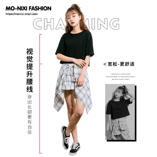 Tide, короткая белая летняя мультяшная футболка, короткий рукав, европейский стиль, коллекция 2022, свободный крой, высокая талия