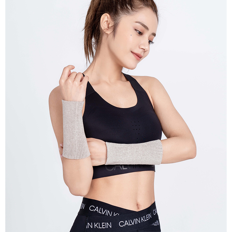 Cashmere semifinger gloves female warm fake sleeves without fingers holes fall winter season cold protection elbow cover