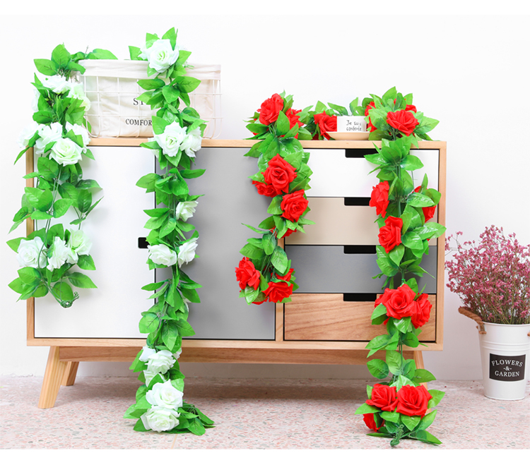 Mô phỏng hoa hồng mây hoa giả mây nhựa hoa lụa điều hòa không khí ống trang trí hoa treo tường - Hoa nhân tạo / Cây / Trái cây chậu hoa giả
