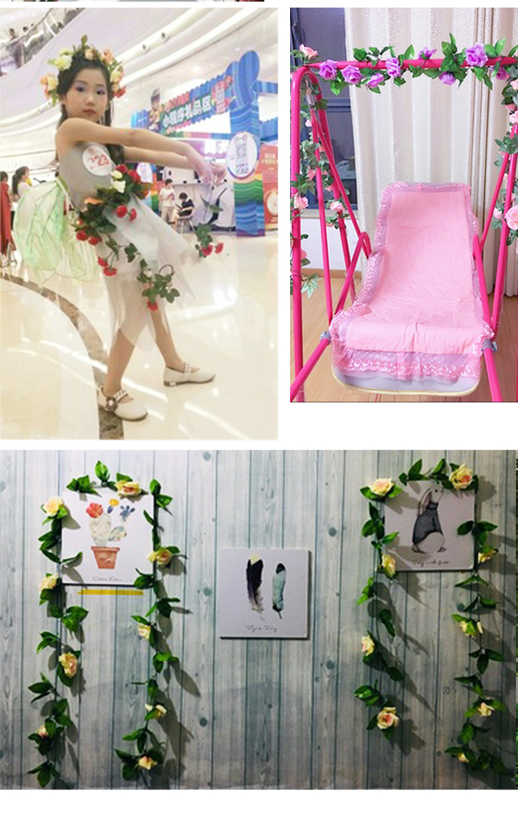 Mô phỏng hoa hồng treo tường hoa giả mây điều hòa không khí ống trang trí trong nhà trần nhựa hoa nho - Hoa nhân tạo / Cây / Trái cây hoa giả để bàn thờ