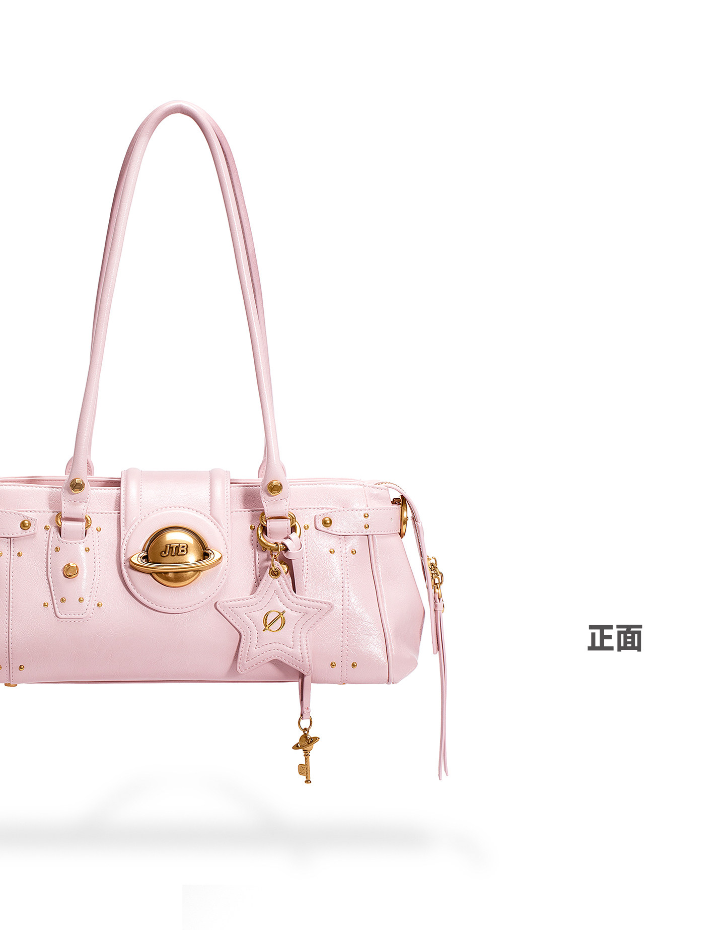 JELLY TOYBOY Pink Leather Zip-Top Underarm Bag
