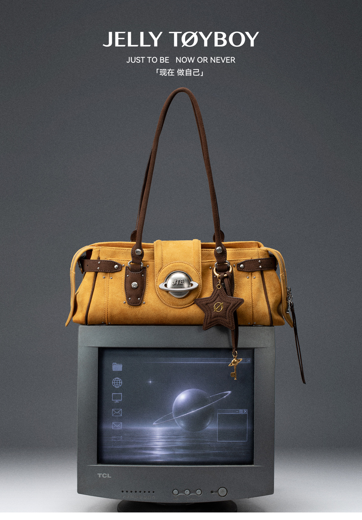 JELLY TOYBOY Warm Ginger Yellow Cowhide Shoulder Bag