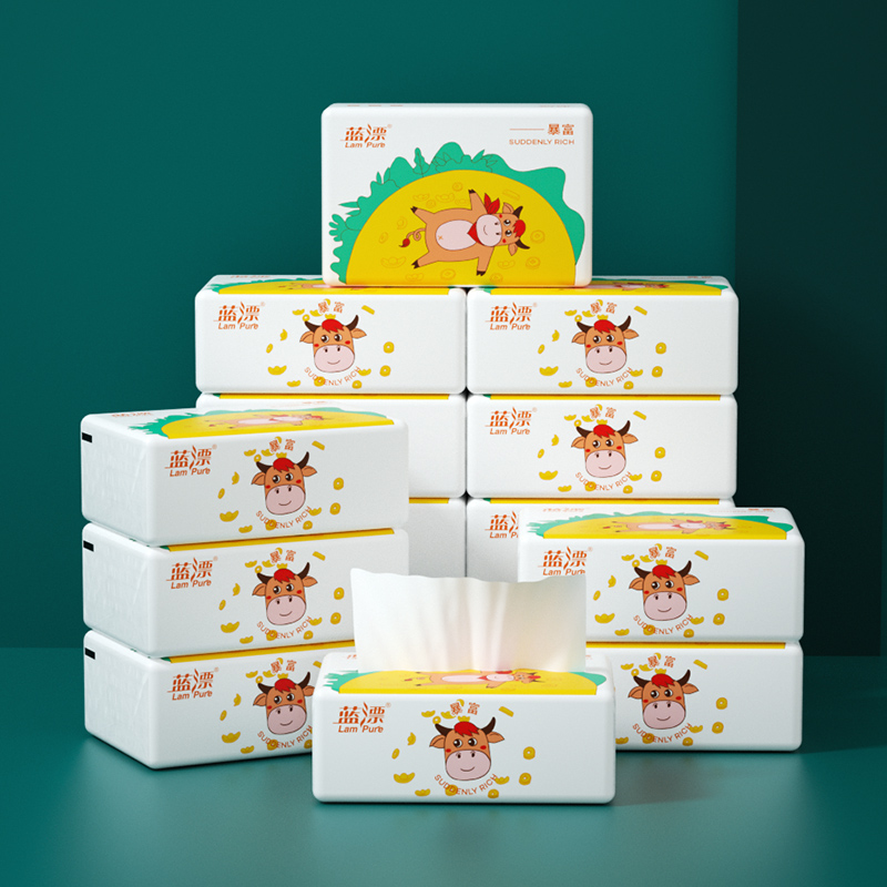 Blue Drift 40 Pack Large Number Extraction Toilet Paper Whole Box Bamboo Pulp Color Affordable toilet paper Home Home Clothing Napkins aperitif Paper