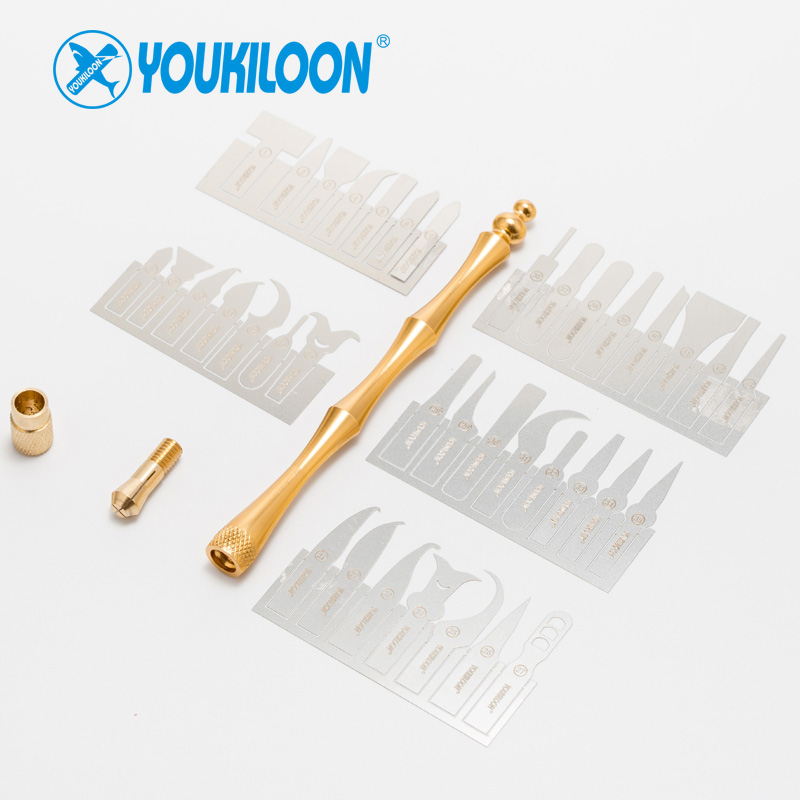 YOUKILOON Chip Rework Blade Set 43in1 New Chip Removal Set Titanium Alloy Handle
