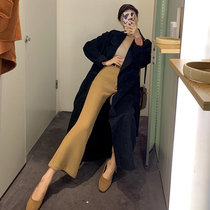 Farothin Lahairy Pants Woman Autumn Winter New Loose Straight Drum High Waist Conspiculy Slim Wool 90% Broadlegged Pants