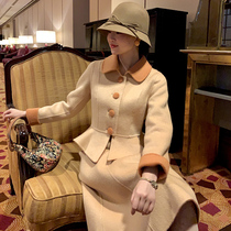 WangHanYan2021 autumn and winter retro 100% Australian wool Two wearing temperament Two-sided Niu suit Two sets of women