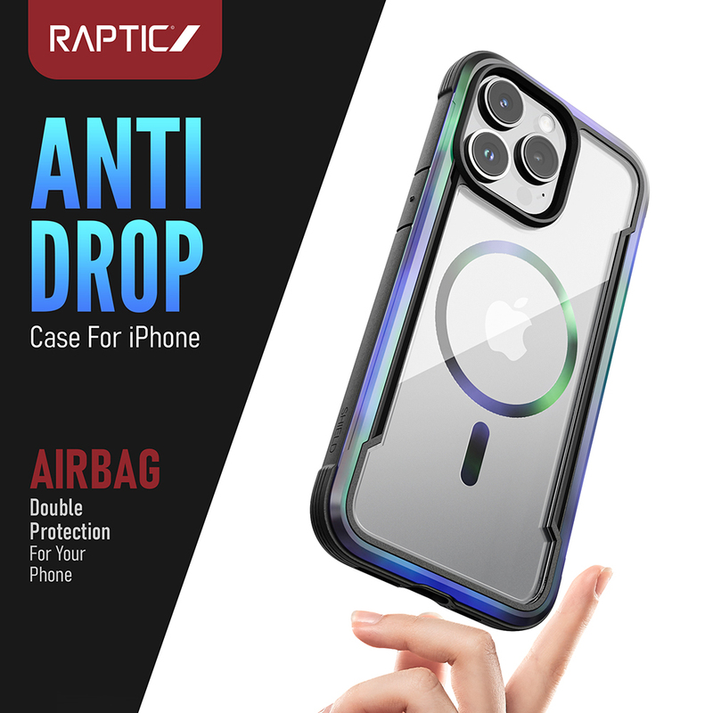 Raptic Metal Transparent Case Suitable for iPhone 16 Pro Max Phone Case Shield Apple 16 Pro Full Coverage Anti-Drop Protective Case 15 Pro Supports Magsafe Magnetic Suction 16 Lanyard Case Trendy