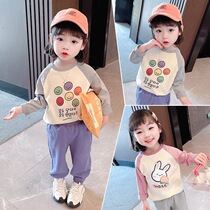 Girl t-shirt spring autumn long sleeve foreign air children Korean version pure cotton blouse and baby girl baby girl thin spring dress undershirt T