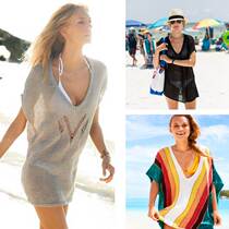 Hollowed-out Hood Swimsuit External Lap a spa hot spring Beatle sunscreen Thin Kan Shoulder Mesh Veil back Summer with lace