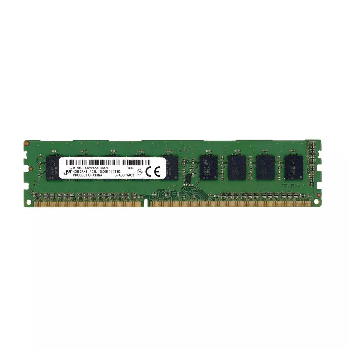 Серверная память Micron original 4G 2RX8 PC3L-12800E DDR3 1600 pure ECC UDIMM Изображение 1