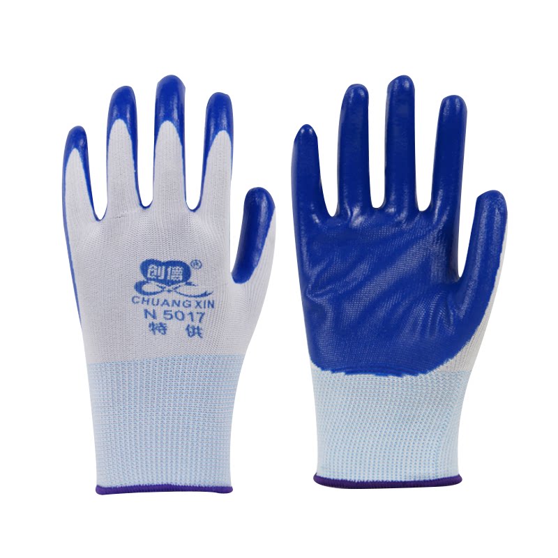 Creative letter N5017 Ding clear thickened abrasion-proof comfortable and breathable anti-slip oil resistant outdoor operation safety protection gloves