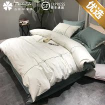 Spring and summer high-end bed supplies four-piece cotton pure cotton five-star hotel is suited for spring and autumn bed