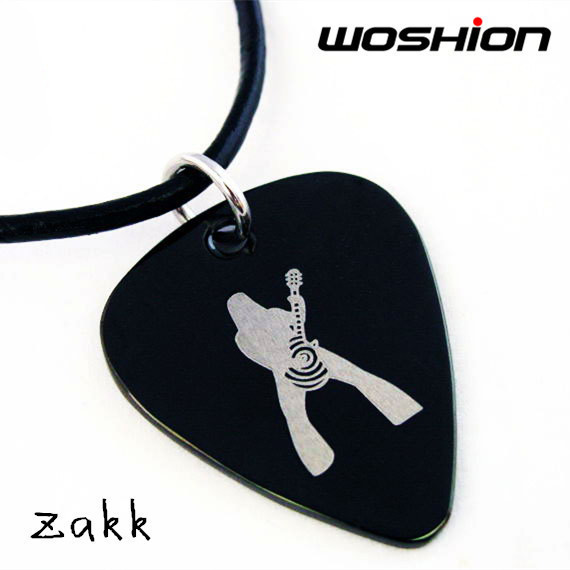 Metal Punk Personality Rock Guitar Pick Necklace Zack Pattern