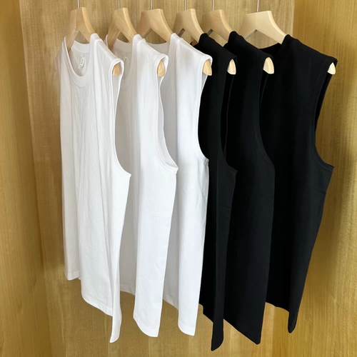 Мужской хлопковый жилет без рукавов для спортзала, футболка с коротким рукавом, круглый воротник