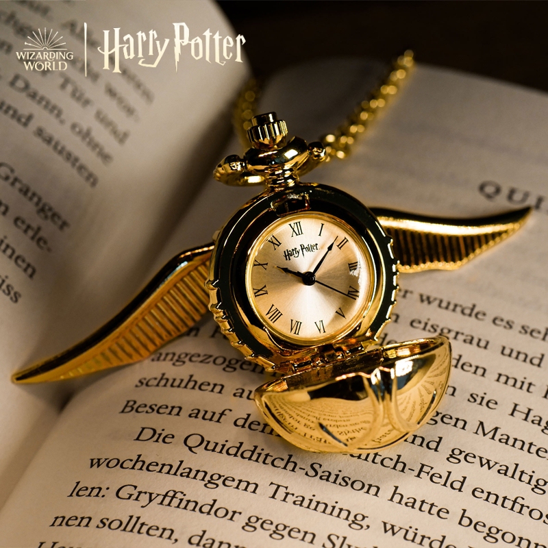 Authentic British Harry Potter Golden Snitch Pocket Watch Necklace Merchandise, Quidditch Golden Snitch Birthday Gift