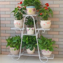 Six-layer flower rack Wrought iron multi-layer flower rack Green radish hanging orchid flower rack Ground living room indoor floor-to-ceiling flower pot rack