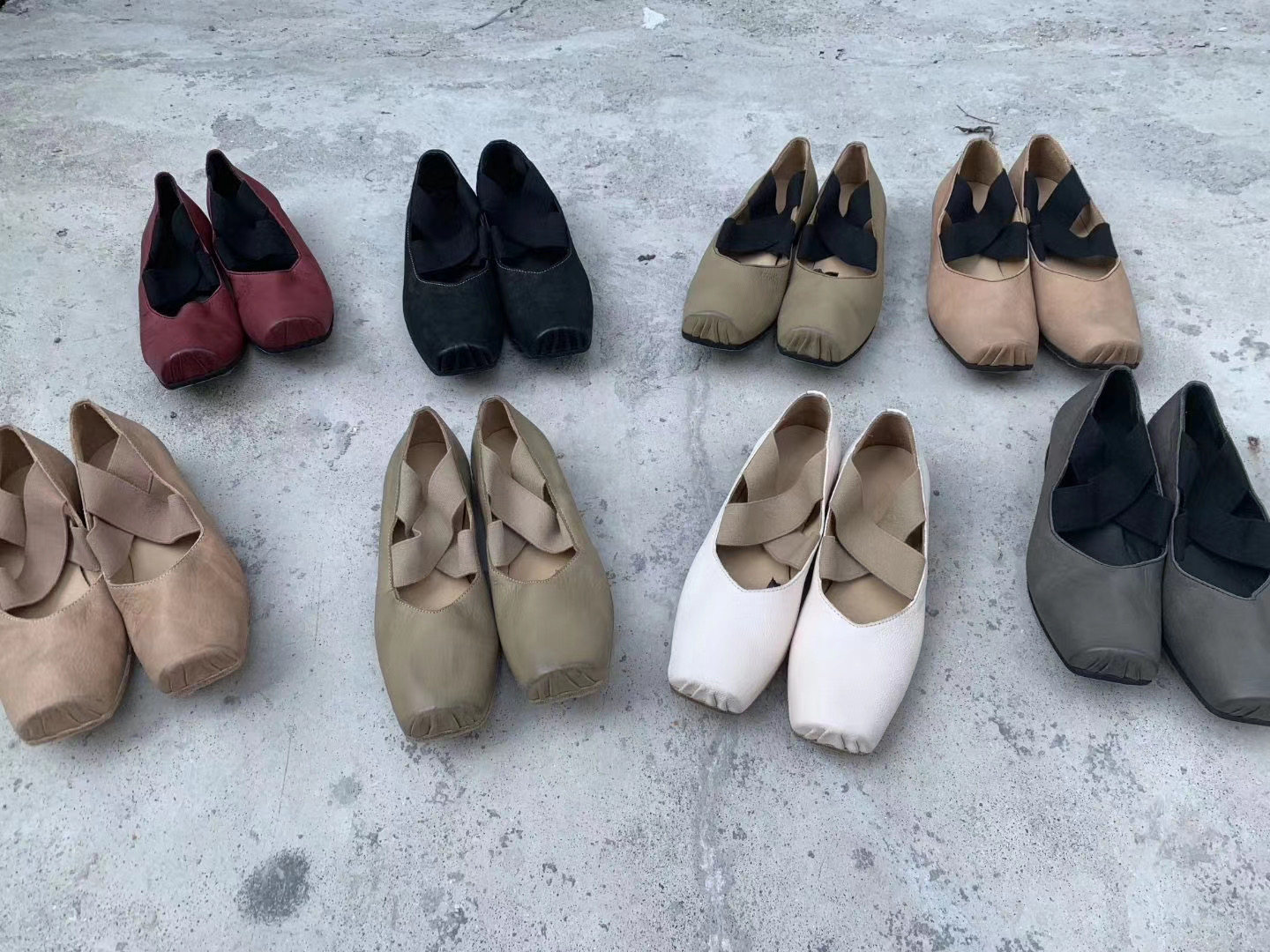 Spot Uma Wang Classic square calf leather shoes Wave line square scalp shoes