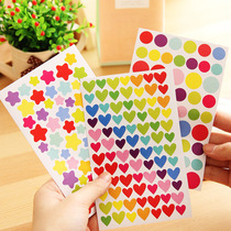 Rainbow Love Color Polka Dot Stars Expression Sticker Creative Children Reward Sticker