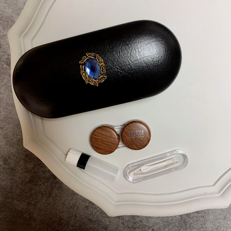 Blue Diamond (Double Deck)double-deck Dual purpose frame glasses case invisible Duplex box grain Anti pressure Portable ins Dual purpose Meitong box storage box