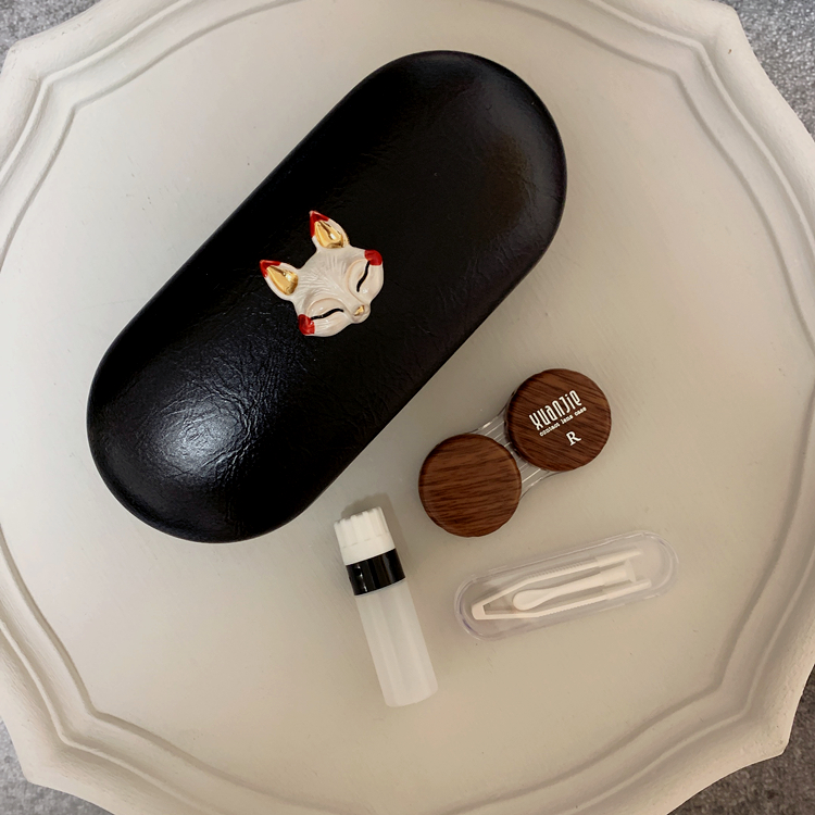 White Fox (Double Deck)double-deck Dual purpose frame glasses case invisible Duplex box grain Anti pressure Portable ins Dual purpose Meitong box storage box