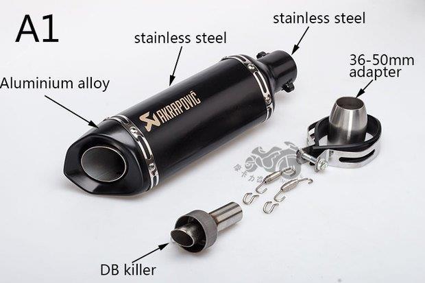 Xe máy sửa đổi ống xả xiên nhỏ hình lục giác bằng hợp kim nhôm không gỉ giả sợi carbon xả thẳng trở lại Tianji Ji Village - Ống xả xe máy ống bô xe máy