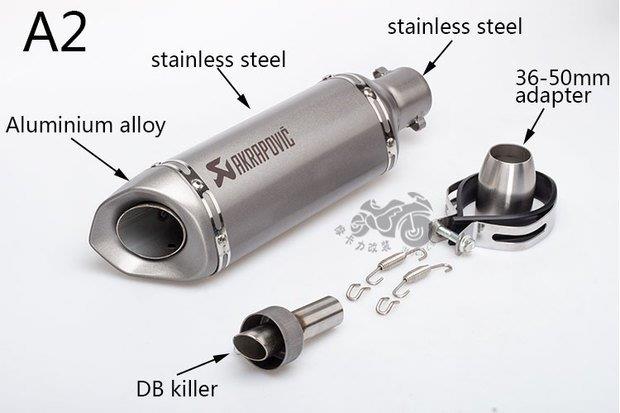 Xe máy sửa đổi ống xả xiên nhỏ hình lục giác bằng hợp kim nhôm không gỉ giả sợi carbon xả thẳng trở lại Tianji Ji Village - Ống xả xe máy ống bô xe máy