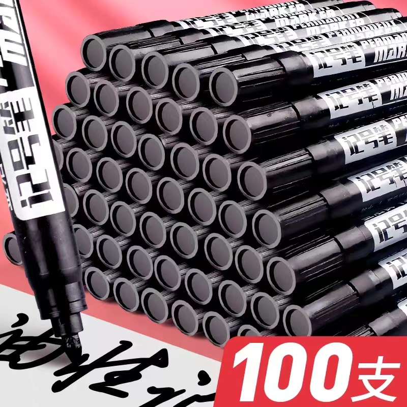マーカーペン 黒 油性 ビッグヘッドペン フックペン マーカーペン 防水 速乾 色あせしない 赤 シングルヘッドマーカー ラージ