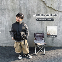 Slightly Child Clothing Boy Day Ensemble Tooling Eiderdown Horse Chia Winter Outwear Baby Maclip Winter Dress Child Tide Cards Camper