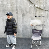 Slightly childlike boys down clothes 2021 new foreign air baby winter clothing CUHK childrens day department high-end 90 suede jacket