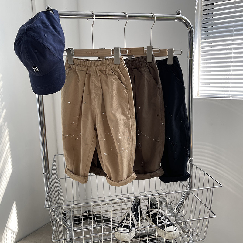 (Spot Speed Hair) slightly childlike boy pants 2021 Chunqiu boy Child long pants Children old daddy pants Chauber